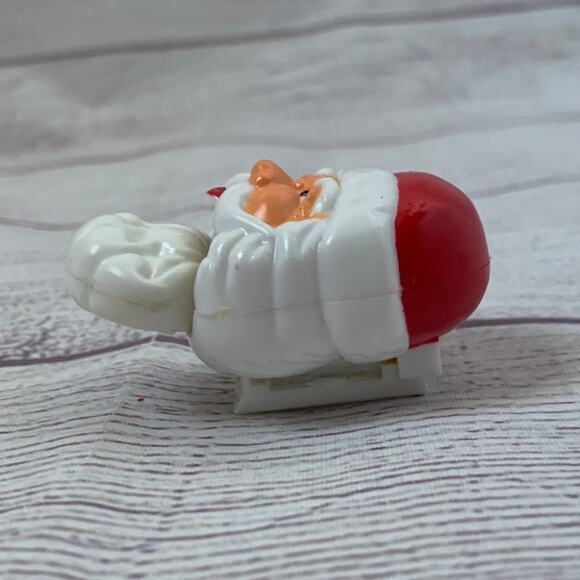 Vintage Santa Claus Wind Up Christmas Toy Moving Beard Clip On Lapel 2"H - Picture 6 of 11